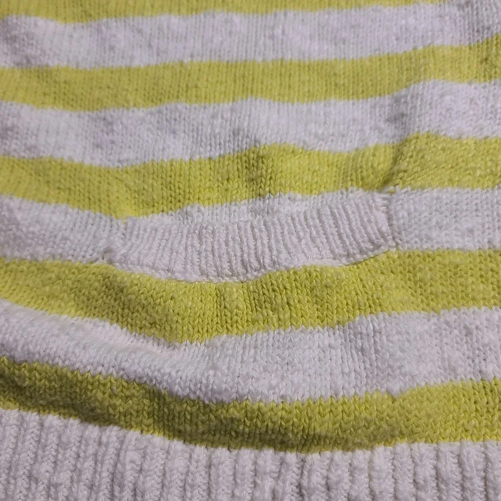 American Eagle Striped Knit Cardigan Women's Plus Size  V Neck Yellow‎ White Y2K